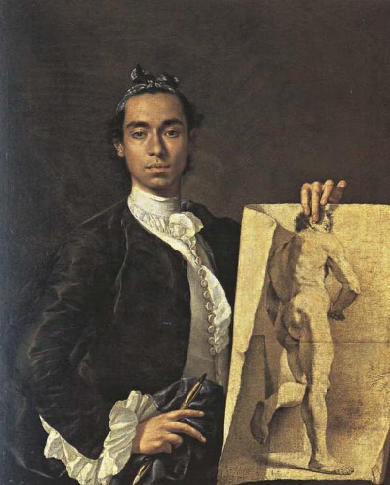 Luis Melendez Self-Portrait with a Drawing of a Male Nude